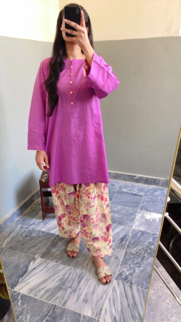 2-Pcs Purple Shirt with