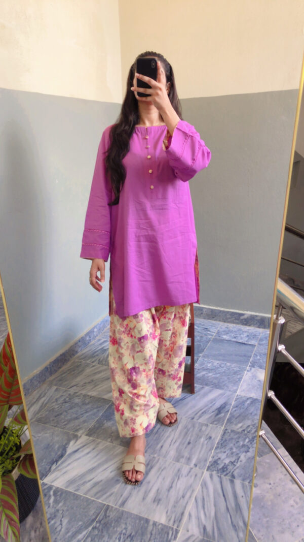 2-Pcs Purple Shirt with