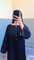 2-Pcs Black Shirt with Printed Farshi Shalwar