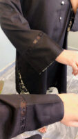 2-Pcs Black Shirt with Printed Farshi Shalwar