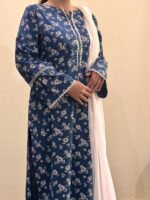 2-Pcs Blue Shirt with Printed Trouser