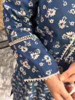 2-Pcs Blue Shirt with Printed Trouser