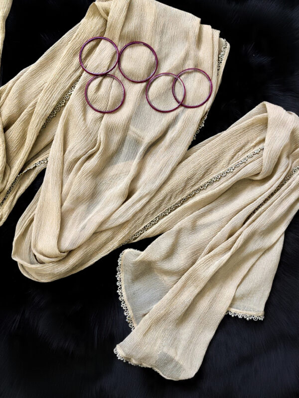 SKIN Chiffon Dupatta With Lace