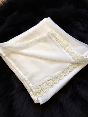 White Chiffon Dupatta With Lace