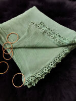 MINT GREEN Chiffon Dupatta With Lace